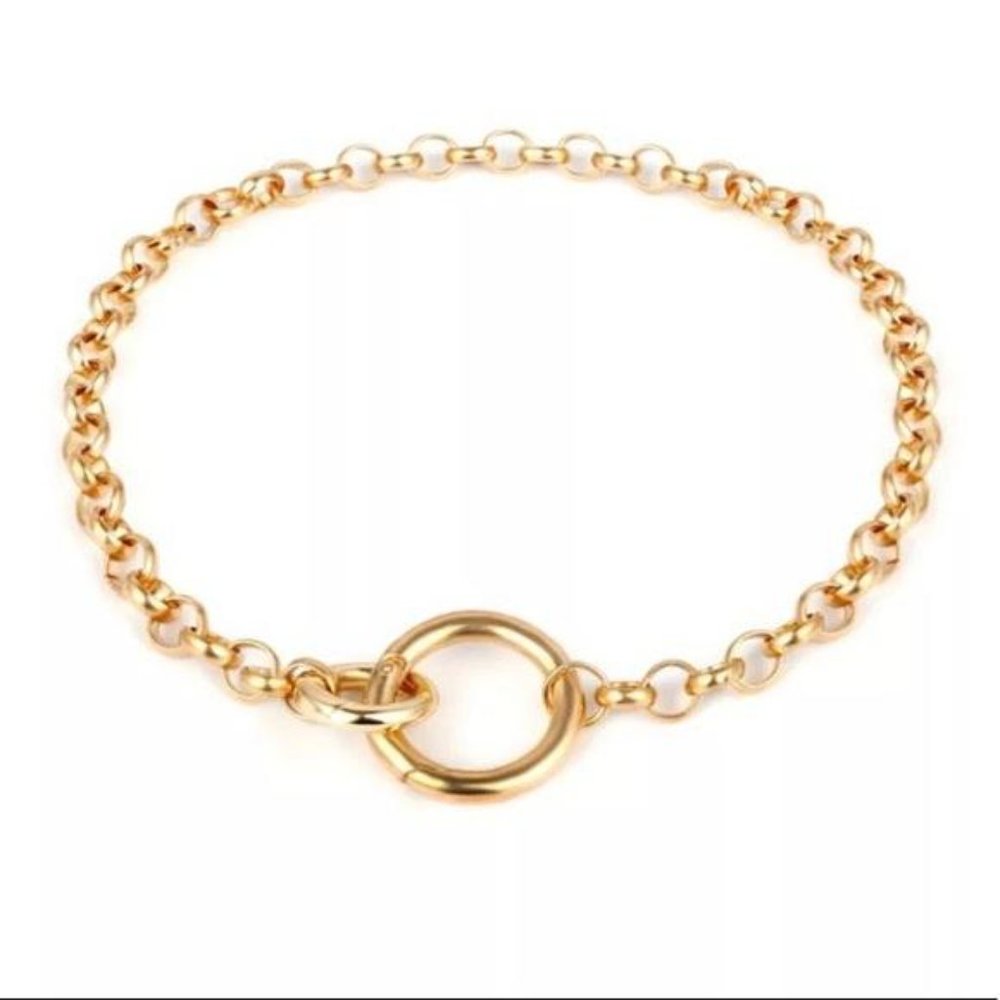 NEW 18K Round Pendant Chain Necklace - Picture 3 of 4